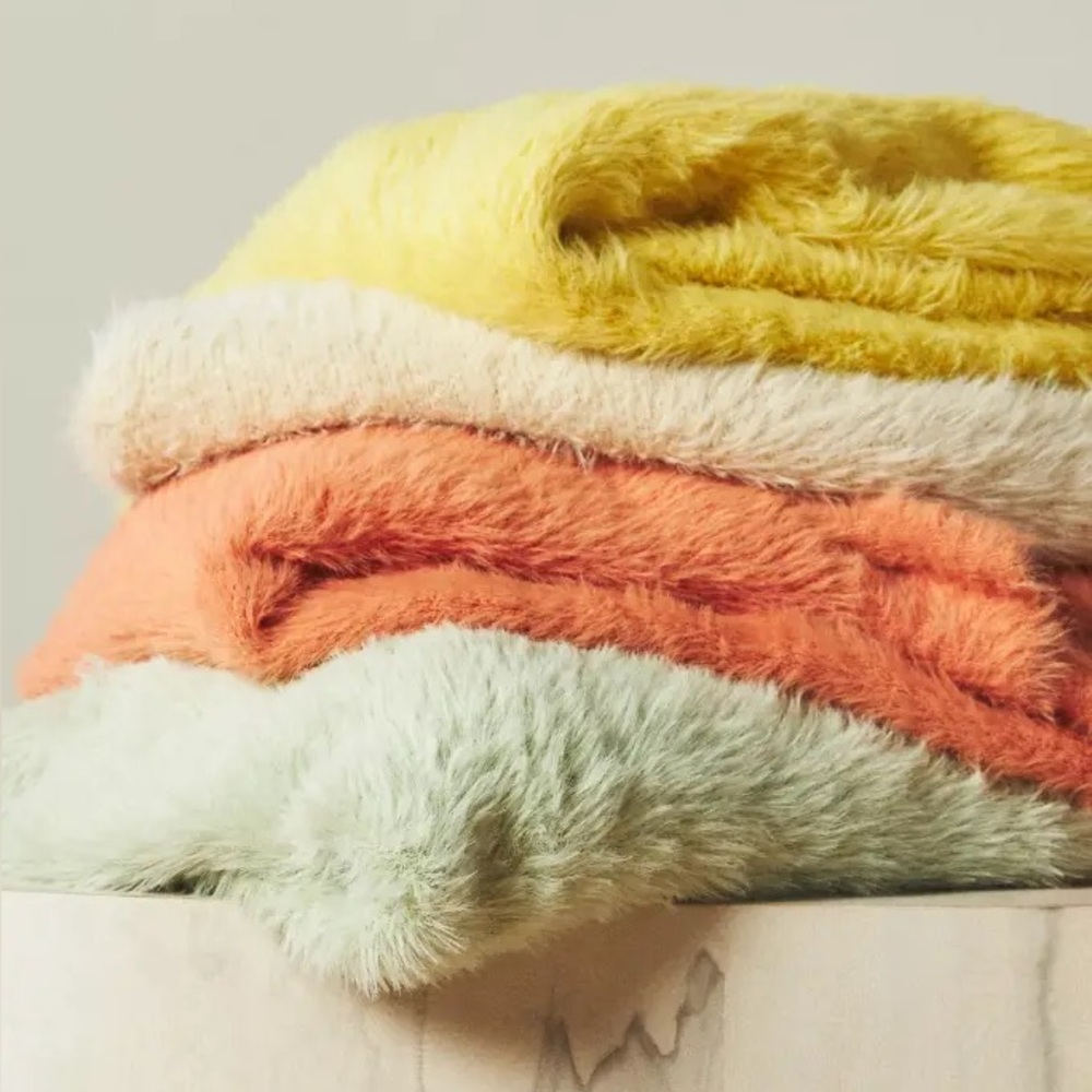 Anthropologie Renata Eyelash Throw Blanket